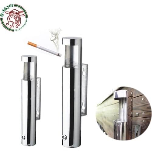 OSKYER wall mounted ashtray stainless steel 304 outdoor cigarette ash bin creative public smokeless wall ashtray lockable
