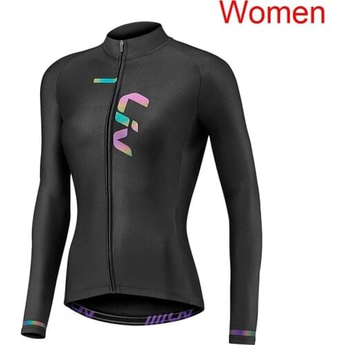 2021 New Womens Cycling Jersey Bike Shirt Long Sleeves Breathable Racing Clothing MTB Bicycle Tops Quick Dry Outdoor Sportswear