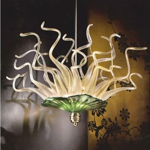 New House Decor Handmade Blown Glass Chandeliers DIY Glass Plates Hanging LED Light