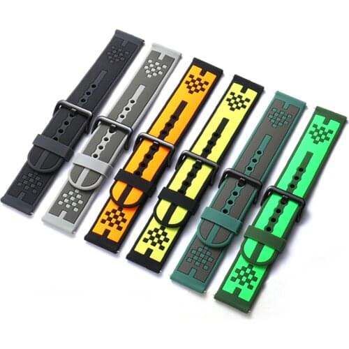 New Style Silicone Watchband For Amazfit GTS/GTR 20 22mm Waterproof Rubber Bracelet For Huawei WatchGT/GT2 Quick Release