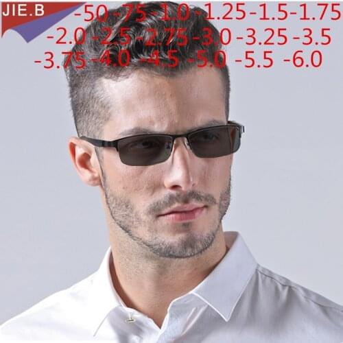 New fashion photochromic unisex myopia glasses UV protection according to prescription -0.5 -0.75 -1.0 -1.25 -1.5 -1.75 to -6.0