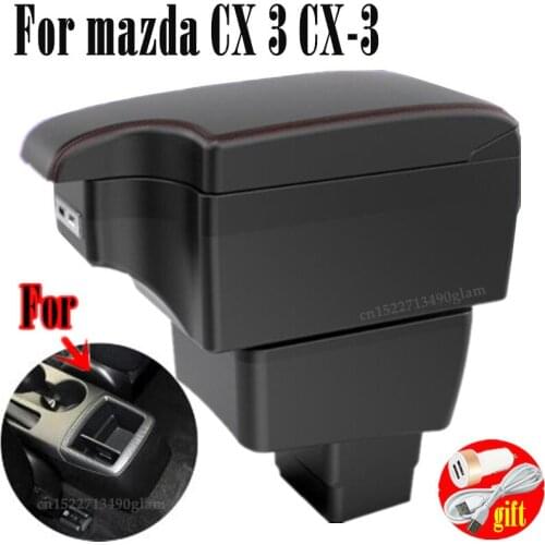 For mazda CX 3 CX-3 2014 - 2019 armrest box Dual layer heighten central Store content box cup holder ashtray accessories 2018