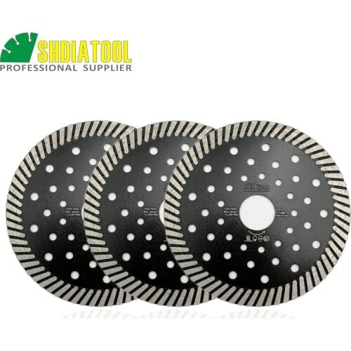 SHDIATOOL 3pcs 115MM Diamond Hot Pressed Narrow Turbo Disc Granite marble concrete Masonry 4.5 inch diamond cutting discs