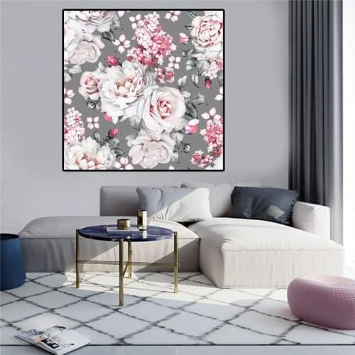 Modern Canvas Flower Wall Art Prints Scandinavian Posters and Prints Custom Wall Art Picture for Living Room Decor dropshipping