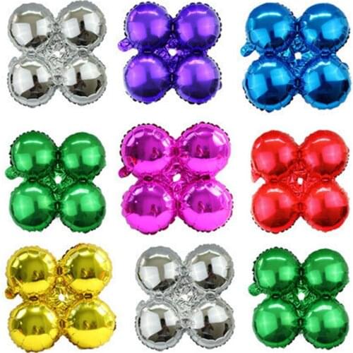Wedding decoration scenery balloon arch decoration four round wheel 18 inch four-leaf clover aluminum film balloon soaring ball