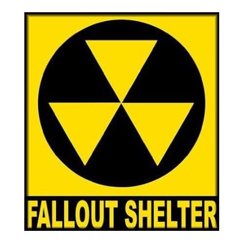 SZWL Creative Fallout Shelter Car Sticker Caution Danger Decal Waterproof Cover Scratch Sticker Auto Accessories PVC,11cm*10cm