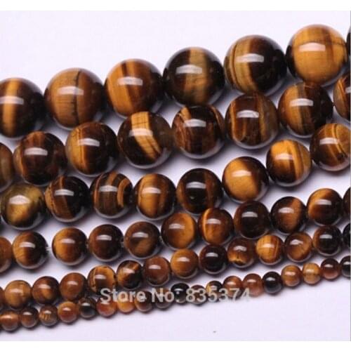 Tiger Eye Beads Round Selectable Size 6-12mm,Yellow Natural Stone Beads For Jewelry Making Diy Bracelet Strand Free Shipping