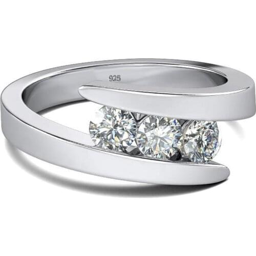 0.3ct D Color Sterling Silver Real Moissanite Rings for Women Transgems Silver 925 Ring Womens Jewelry Lab Grown Diamond Rings