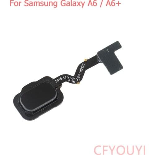 10pcs/lot For Samsung Galaxy A6 A600 A6 Plus A605 A6+ Touch ID Home Button Key Fingerprint Button Flex Cable