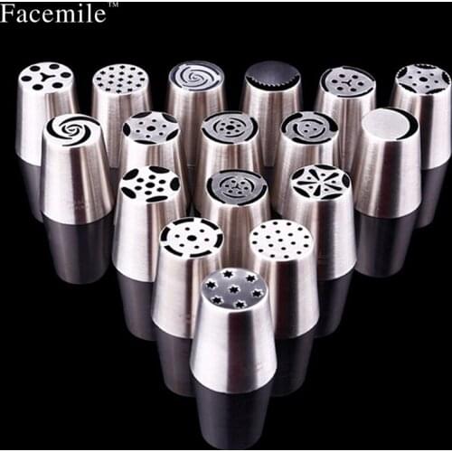 17pcs/set Russian Tulip Flower Icing Piping Nozzles Cake Decoration Rose Cupcake Cream Pastry Baking Tool 51066