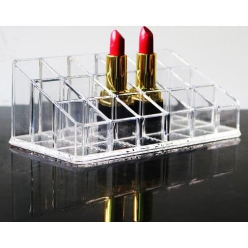 18 Grid Lipstick Box Case Holder Display Stand Acrylic Makeup Organizer Storage Box Cosmetic make up organizer Box