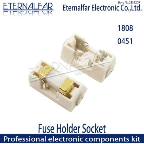 1808 0451 SMD fuse holder Socket fuse box base transposon 6.1x2.69mm temperature Plastic Shell portafusibili