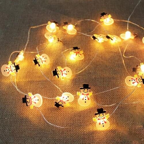 2M 20 LED Christmas Decoration String Light Snowman Santa Claus Elk Warm White Fairy Lights DIY Christmas Tree Ornaments