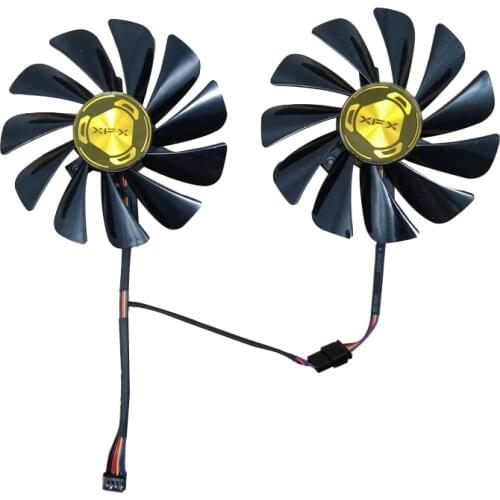 2pcs 95mm DIY For XFX AMD Radeon RX 570 590 5700 RX5500 XT 4G RX 560D RX580 FDC10U12S9-C Graphics Card Fans 4pin Cooling Fans