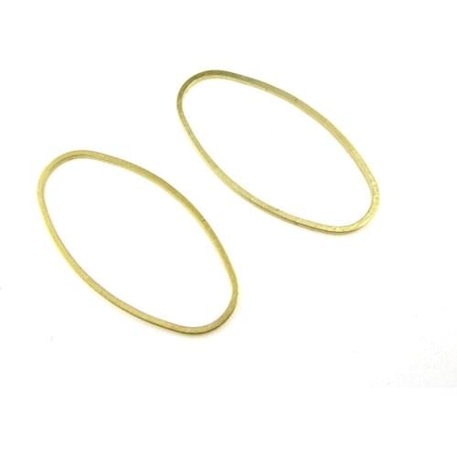Brass earring charm Oval circle brass connect 29.8x15.5x1mm Brass findings -30pcs R1503