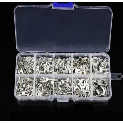 320Pcs/box Metal Terminals Non-Insulated Ring Fork U-type Brass Terminals Kit New