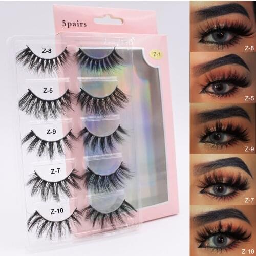 5 Pairs Fake Eyelashes Long Soft Natural Lashes Cruelty-free 3d Faux Mink Lashes Makeup False Eyelashes