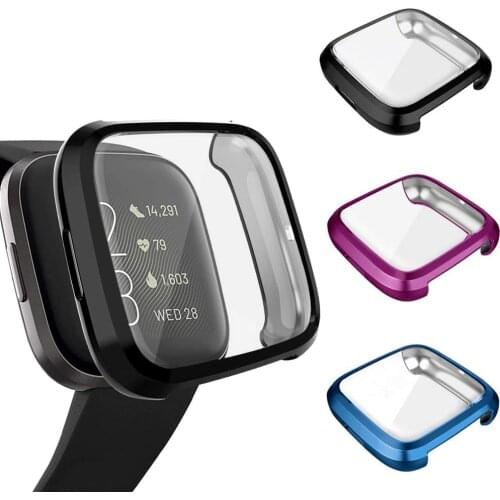 Screen Protector Case for Fitbit Versa Lite / Versa / Versa 2 Cover Soft TPU Plated Protective Frame Smart watch Bumper Shell