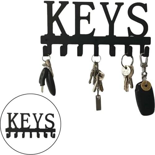 Key Holder Metal Wall Mount Keys Hook Home Decor Cast Iron Key Hanger Decorative Key Organizer Rack with 7 Hooks for Front Door