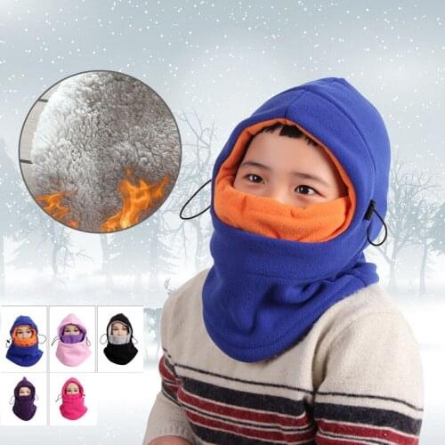 Kids Balaclavas Hat Children Face Cover Warm Hoods Windproof Neck Warmer Winter Outdoor Thermal Fleece Balaclava Face Thick Hat