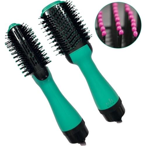 Electric Hair Dryer Brush Professional 2 In 1 Hair Straightener Curling Iron Rotating Brush Blow Dryer Hairstyling Styling Tools