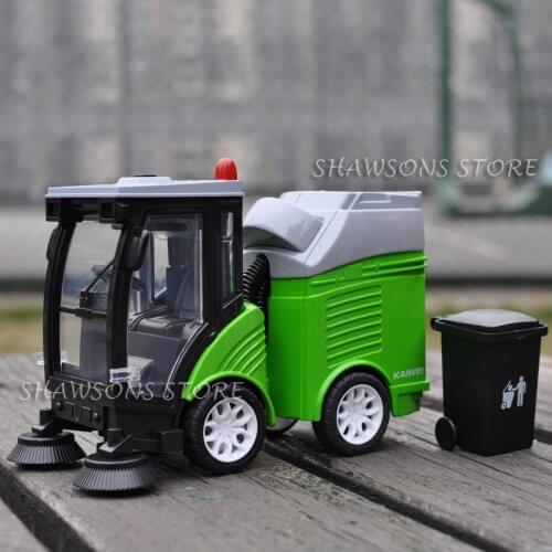 Diecast Model Toys Sweeper Truck Garbage Cleaning Vehicle Replica With Sound & Lights