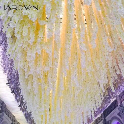 JAROWN Artificial Wisteria DIY Wedding Decorations Flower Vines Silk Flowers Home Party Decoration Flores Free Stitching Length