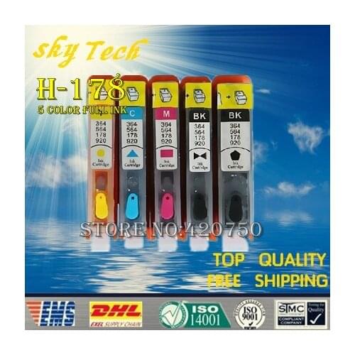 5PK Full Ink Refillable Cartridge suit for HP178XL ,suit for HP 4620 3520 C5300 C5383 C5380 C6383 D5460 etc , With ARC Chips