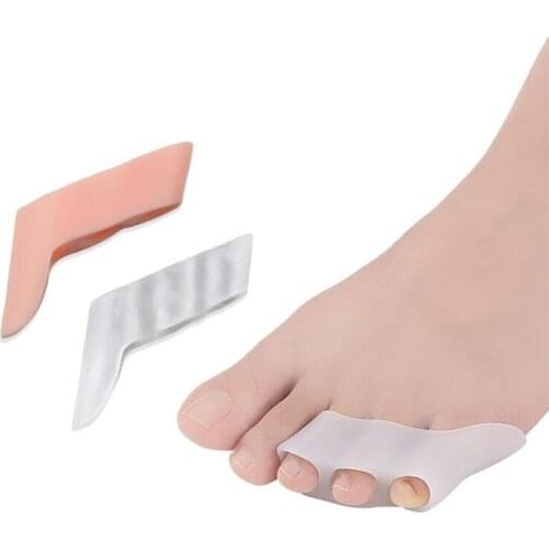2pcs Three-hole Little Toe Separator Transparent Bunion Pain Relief Toe Straightener Protector Foot Care Tools Massager Pedicure
