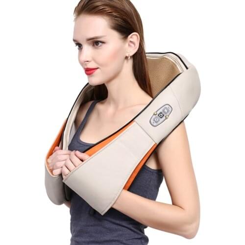 Neck Massage Shawl Shiatsu Kneading Massager Cervical Neck Shoulder Back Waist Body Massage Car Home Use