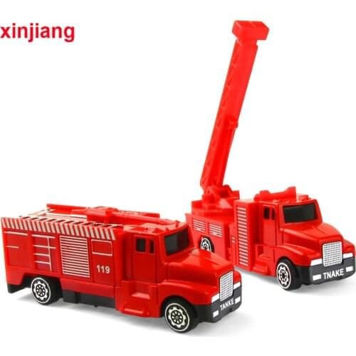 2 Types Fire Engine Model Alloy Car Model Toy Fire Truck Spray Water Gun Toy Lorry Diecast Fire Truck Toy Vehicles For Kids