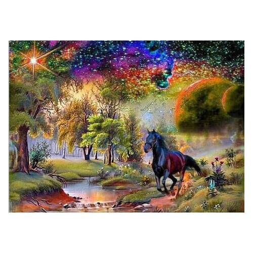 Full square wall stickers haft diamentowy kit set Cross stitch 5D diamond painting 5D Cuadros landscape animal Mosaic art horse