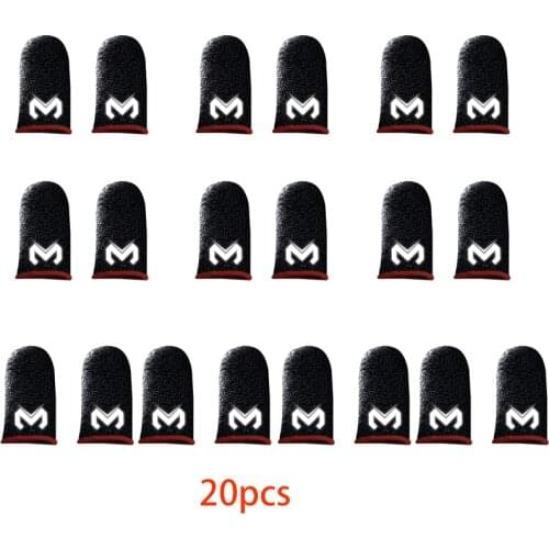 20PCS Mobile Game Controller Finger Sleeve Sets Anti-Sweat Reusable Sweatproof Breathable Full Press Screen Finger Set For PUBG