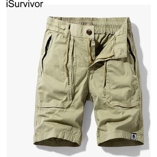 2021 Summer New Style Solid Color Micro-elastic Loose Casual Shorts Slim Youth Trend Thin Multi-pocket Overalls