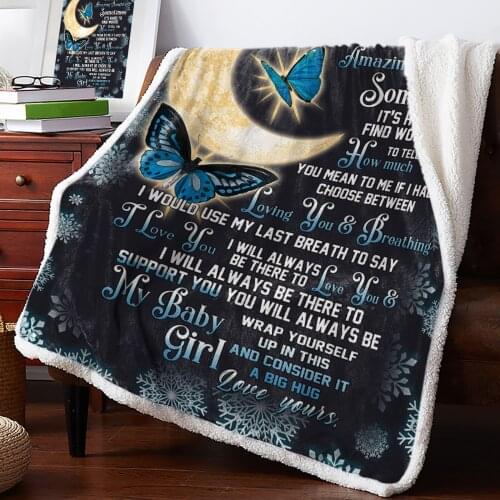 Butterfly Moon Snowflake Throw Blanket Soft Fleece Blankets Winter Blanket Portable Picnic Blankets Bedclothes