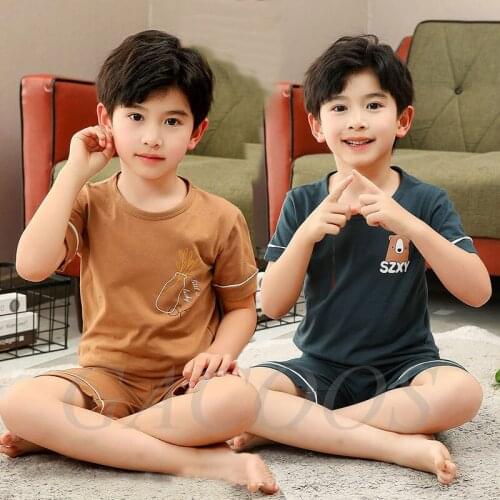 Toddler Boys Girls Clothes Cotton Childrens Pajamas Short-sleeved Sleepwear Unicorn Pajamas For Kids Teenages Pyjamas Sets