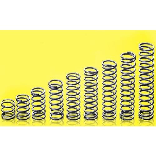 10pcs Compression Springs Wire Diameter 0.5mm Out Diameter 3/4/5/6/7/8/9/10/12mm,Length 10mm-50mm, 304Stainless Steel