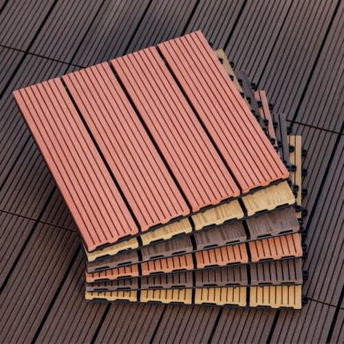 1Pcs 300mm * 300mm Interlocking floor tile ecological plastic wood flooring anti-corrosion for bathroom patio garden DIY