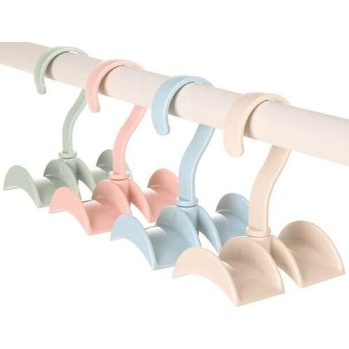 Bag Hat Storage Rack Double Hook Wardrobe Nail-free Seamless Hook 360 Rotating Home Hanging Tie Rack