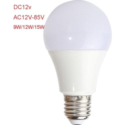 50PCS LED Bulb 12V 24V 36V AC12-85V E27 3W 5W 9W 12W 15W LED Lamp SMD2835 Home Camping Hunting Emergency Outdoor Light lamparas