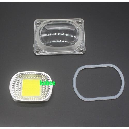 LED Lens Reflector For 20W 30W 50W LED COB Lamps Include PC lens+Reflector+Silicone Ring Lamp Cover shades FloodLight DIY