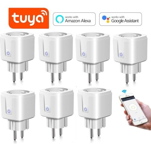 16A Tuya Smart WiFi Plug Adaptor Power Monitor Socket Outlet Tuya/smart life APP Remote Control Works With Alexa Google Home