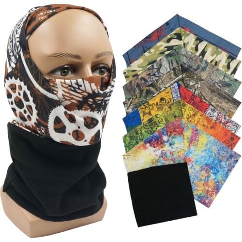 Thicken and lengthen printing magic turban for fishing, windproof and sunscreen to keep warm outdoor hiking and bandana