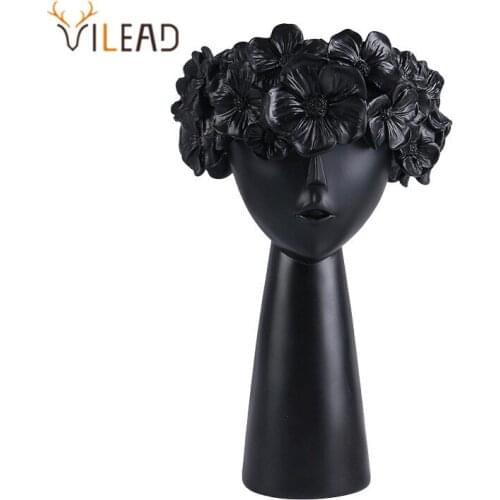 VILEAD Abstract Head Girl Creative Vase Modern Nordic Living Room Flower Arrangement Interior Home Decoration Accessories Office