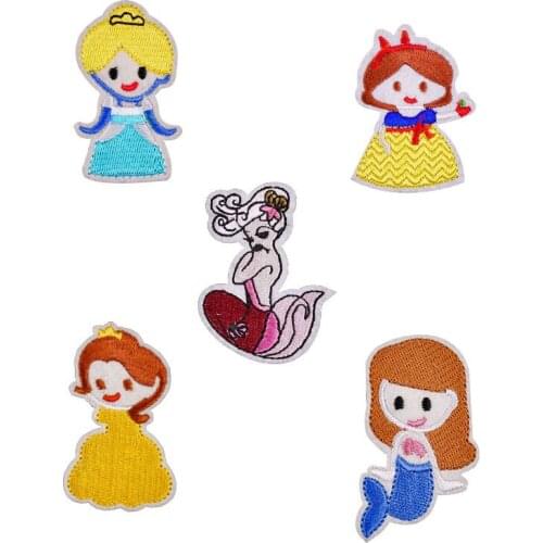 Embroidered Cloth Stickers Clothing Accessories Badge Patch Cartoon Mermaid Cute