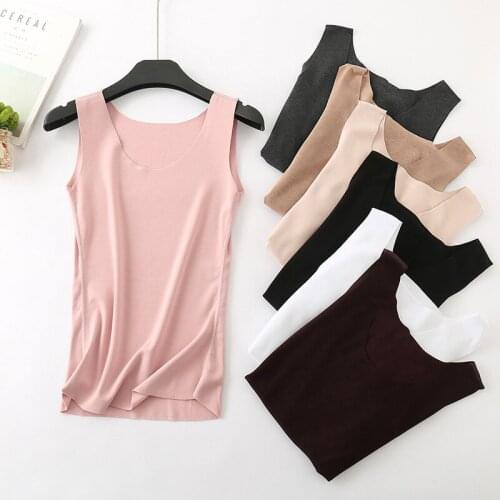 2018 Women Autumn Winter Tanks Warm Velvet Thick Tank Female Slim Bottoming Vest Colete All Match Solid Soft Camisole Tops A1113