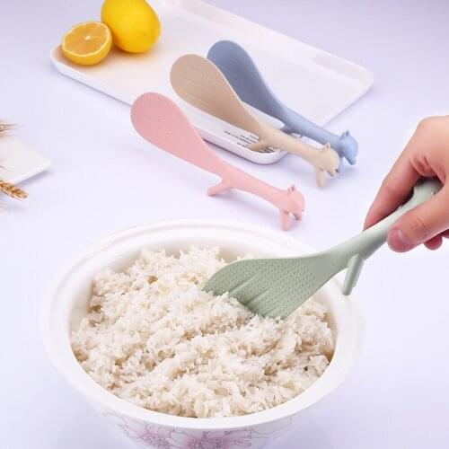 1psc Creative Lovely Rice Scoop nonstick spatula Plastic short handle Kitchen Table cooking Multifunctional practical Gadgets