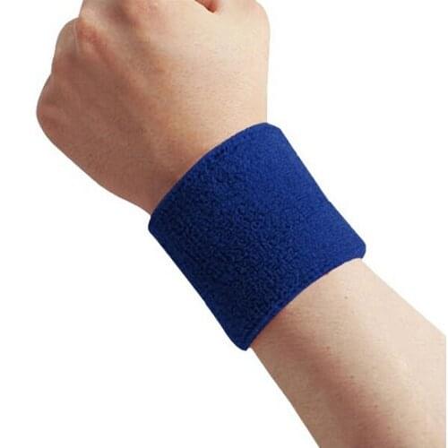 1 Pcs Unisex Terry Cloth Cotton Sweatband Sports Wrist Unisex Sweat Band Sweatband Wristband Wrist Band Blue Newest