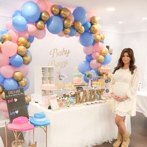 110Pcs Blue Pink Gold Latex Balloon Garland Arch Boy or Girl Gender Reveal Balloon Globos Mommy To Be Baby Shower Party Decors