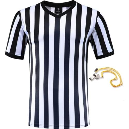 2019 Professional Football Referee Uniform Custom Shirts Adult Black White Soccer Jerseys Training Clothes